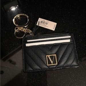 Victoria’s Secret Black Quilted Key & Card Holder